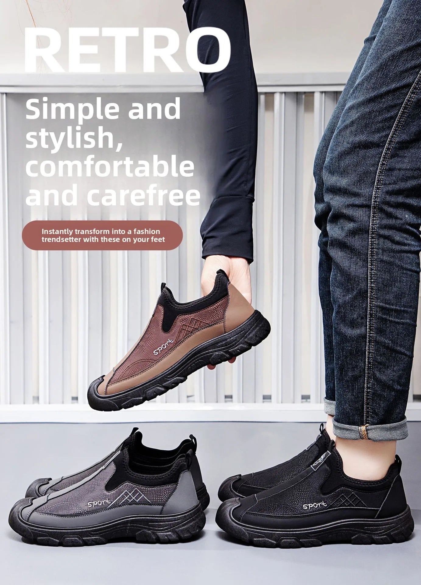 2025 New Men's Shoes Fashion Autumn Sports Shoes Anti slip Versatile Leisure Outdoor Hiking Men's Shoes