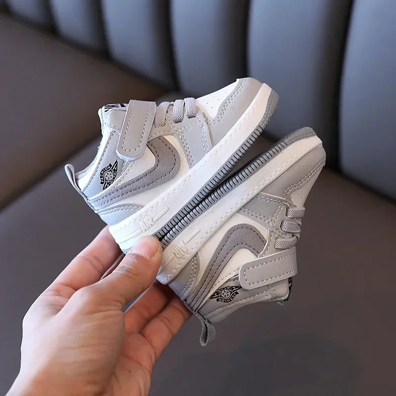 New Kids Mid-Top Sneakers Boy Soft Sole Anti-Slip Comfortable Casual Shoes Girl Fashion Simple Versatile Children Running Shoes