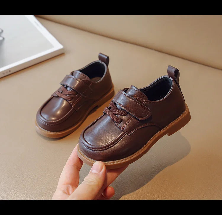 Kids Leather Shoe2023 Spring Autumn New British Leather Shoe Anti Slip Performance Shoes Boy Gril Kids Shoe Fashion Casual Shoes