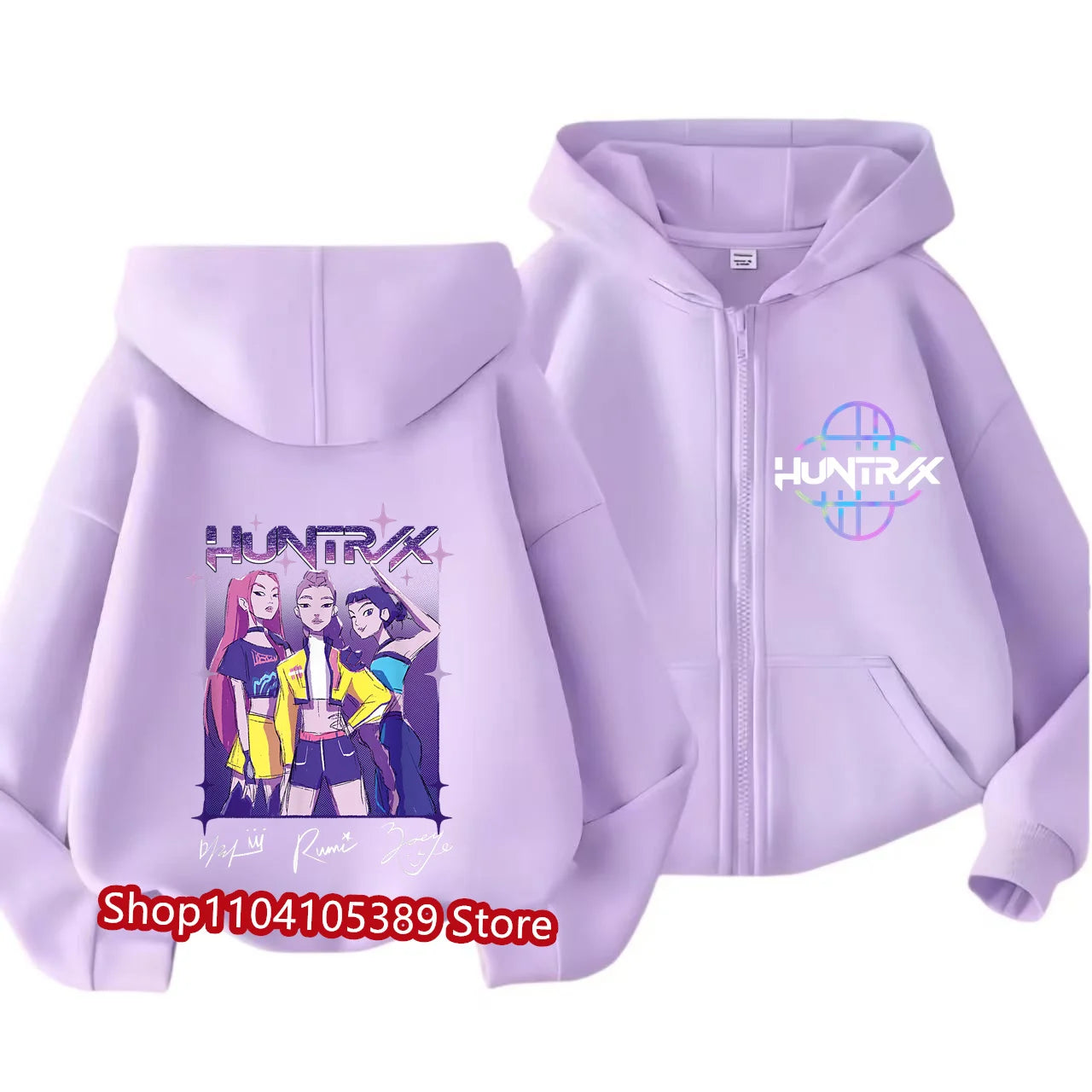 Kpop Demon Hunters Zipper Hoody Children Huntrix Rumi Zoey Cartoon Fashion Zip Sweatshirt Boy Girl Casual Tops Kids Clothes Gift