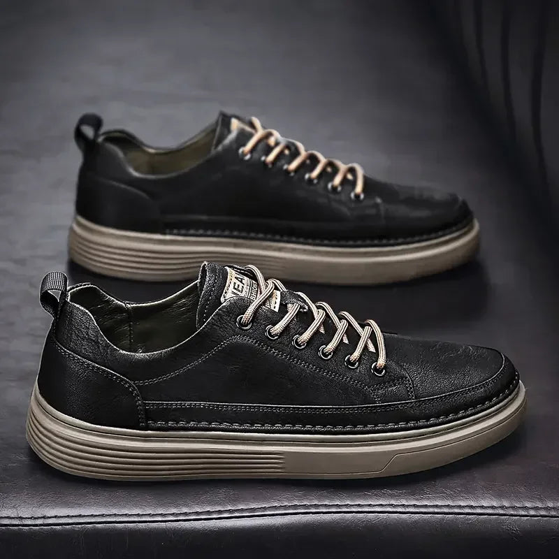 Classic Men's Sneakers Platform Slip on Casual Shoes for Men Leather Sneakers New Comfort Flat Shoes Spring Men's Loafers Shoes