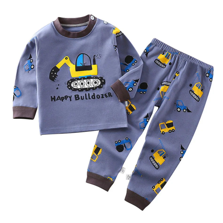 Cotton Kids Pajamas Set for Boys Girls Autumn and Winter Cartoon Sleeping Loungewear Children Night Sleepwear Home Wear Clothes