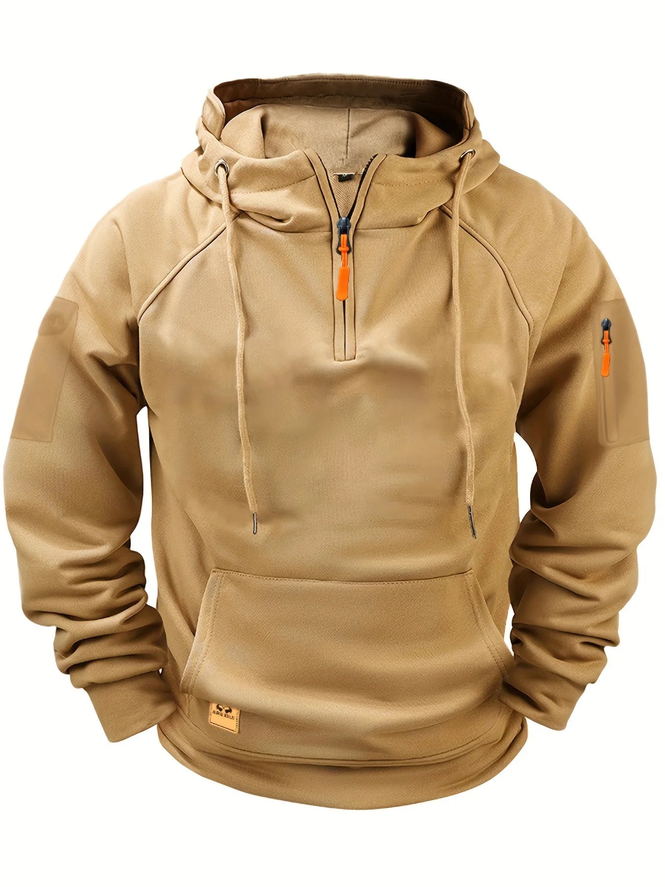 Hoodie 2025 Spring and Autumn Men's Hoodie Zipper Multi Pocket Sports Running Solid Color Multi Color Casual Hoodie