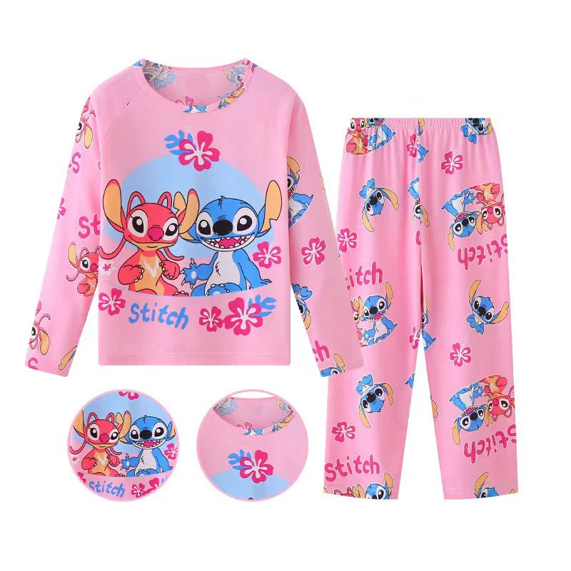 2pcs/set New Stitch Children Cartoon Pyjamas for Boys and Girls pajamas Sets Kid Home Wear Travel Casual Sleepwear Suit nightgow
