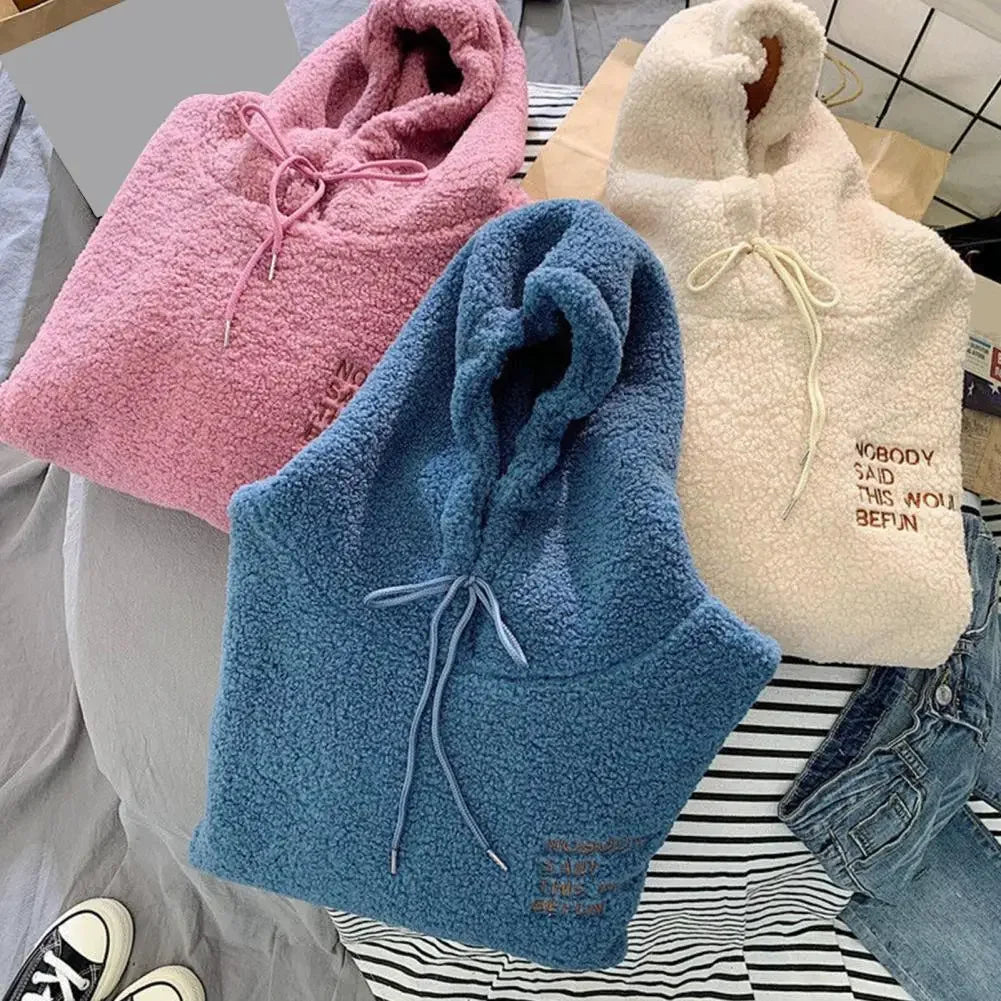 Autumn Winter Coat Pink Sweet Hooded Sorry Print Harajuku Loose Pocket Hoodies Womens Fleece Flannel Pullover Female Sweatshirt