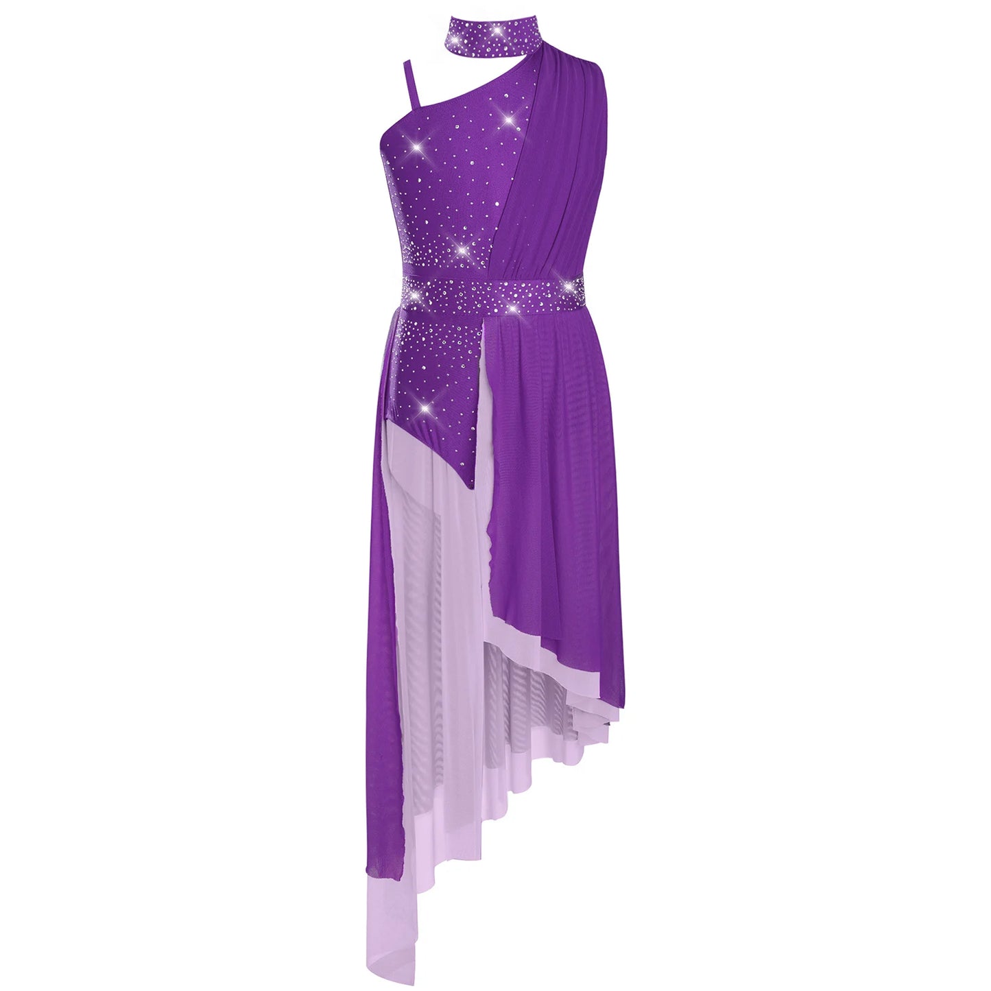 Kids Dance Dress for Girls Modern Contemporary Ballet Skirted Leotard Dress Lyrical Dance Costume Stage Ballerina Dancewear