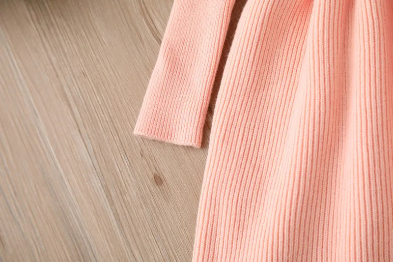 Kids Dresses for Girl Woolen Dress Children Knitted Jumpsuit Bow  Fashion Long Dress Baby Girl Dress Summer Dresses Ropa De Niña
