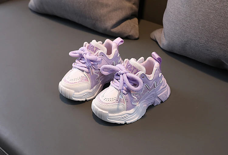 Children's Shoes 2024 New Toddler Girls Sport Shoes Soft Sole Breathable Outdoor Tennis Fashion Kids Sneakers EU21-30