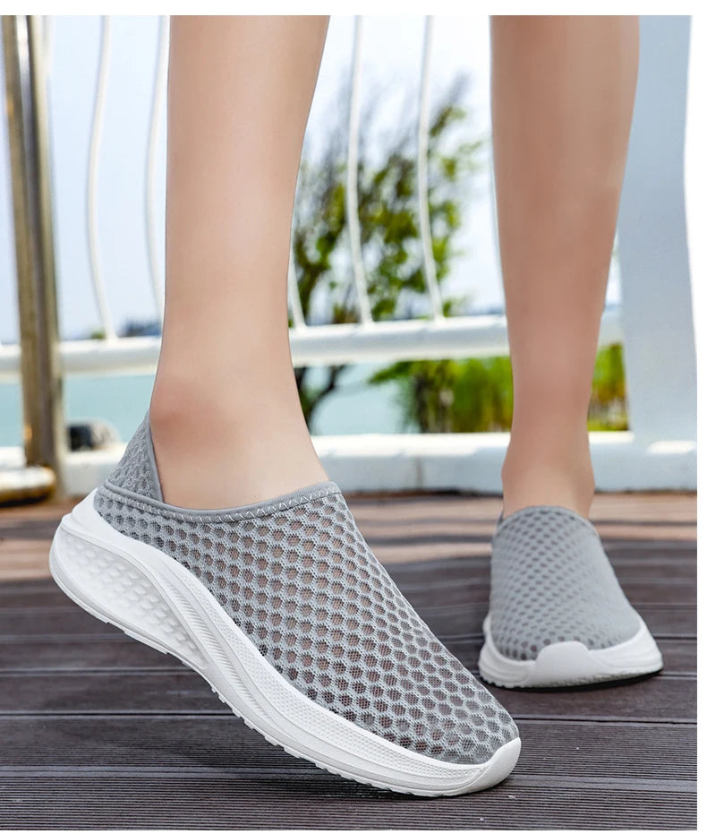 Women Shoes Loafers Light Walking Breathable Summer Comfortable Casual Shoes Women Sneakers  Black Whitezapatillas de mujer
