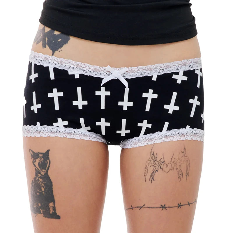 Y2K Casual low-rise Summer shorts for women Sporty style shorts Embroidered monogram print tight hot pants Kawaii Streetwear emo