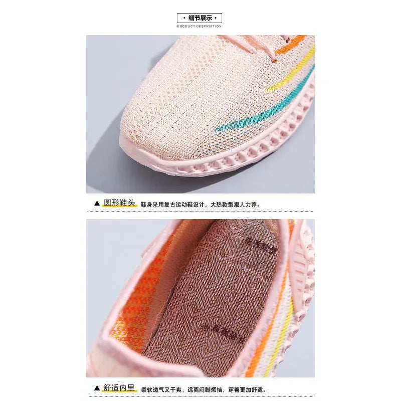 Women's Platform Sports Shoes with Fashionable Trendy Design Breathable Comfortable Shoes Outdoor Hiking Walking Casual Shoes