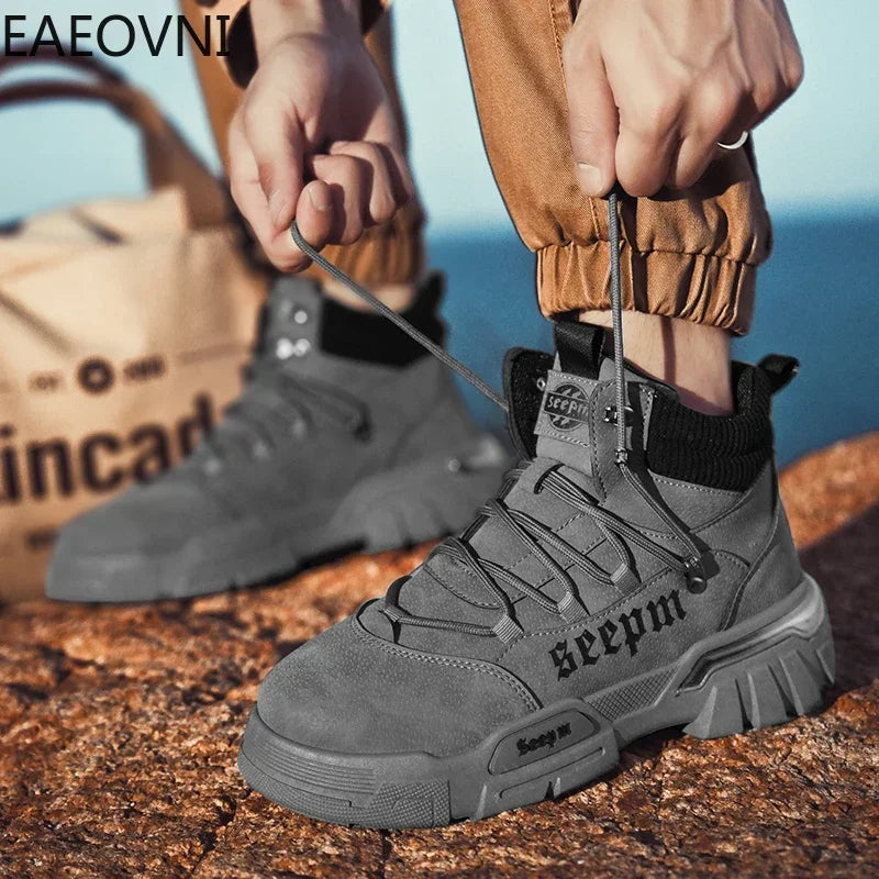 Boots for Mans Tooling Boot Keep Warm Easy To Clean Trendy All-match Crush Resistant Outdoor Shoes British Style New Arrival