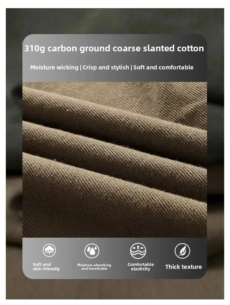 Retro Japanese Style Long Sleeve Workwear Shirt Men's Loose Casual Coat with Pocket Youth Versatile Spring Autumn Fashion