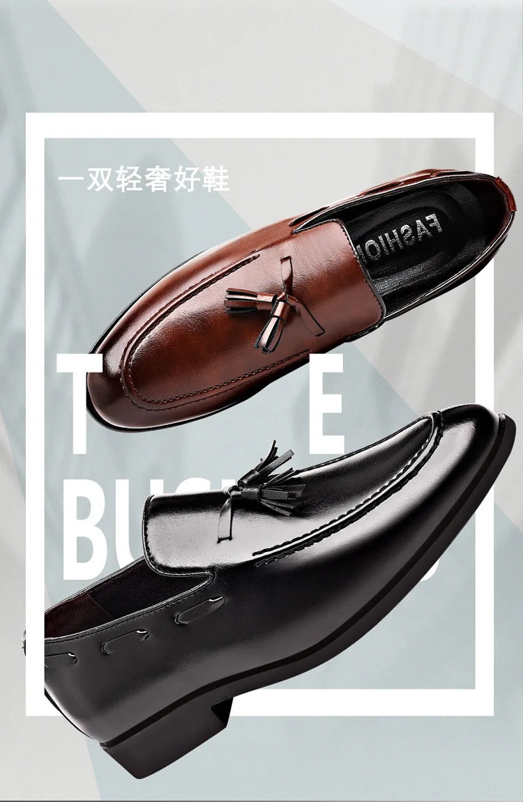 Mens Dress Shoe Fashion Male Loafers Business Wedding Shoe Men Black Elegant Classic Man Formal Leather Social Men's Lofer