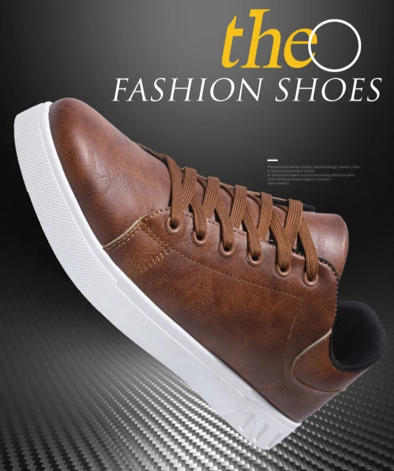 2025 Spring Classic Men Leather Casual Shoes Cross-border Hot Sale Versatile Man Sneakers Loafers Fashion Large Size Board Shoes