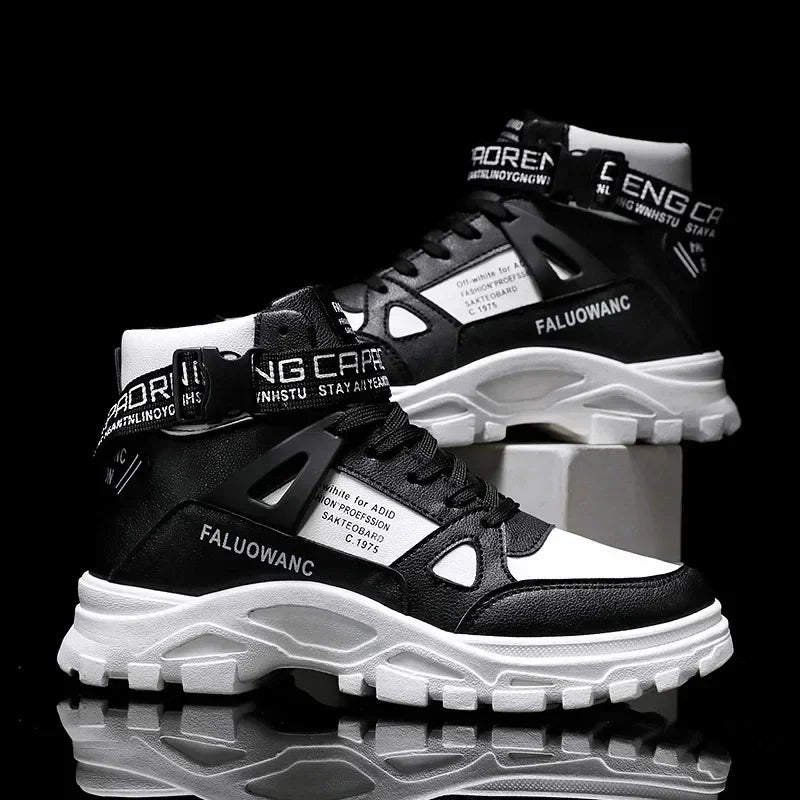 Trendy Men's Short Boots Autumn Winter Fashionable Lightweight Comfortable Anti Slip Flat Shoes Basketball Sports Casual Shoes