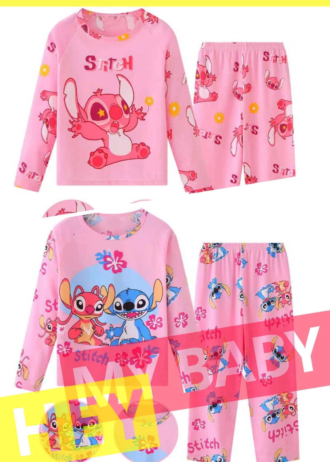 2pcs/set New Stitch Children Cartoon Pyjamas for Boys and Girls pajamas Sets Kid Home Wear Travel Casual Sleepwear Suit nightgow