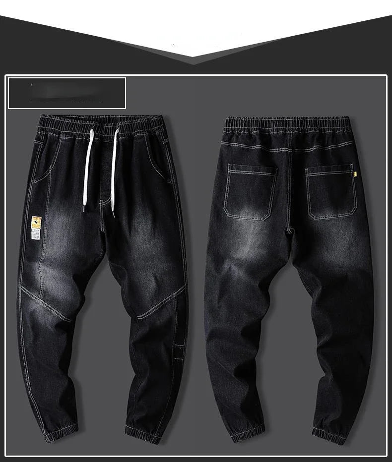 2023New Men's jeans Winter Fleece Jeans Thick Warm Denim Pants Men Streetwear Black Joggers Harem Jean Thermal Trousers