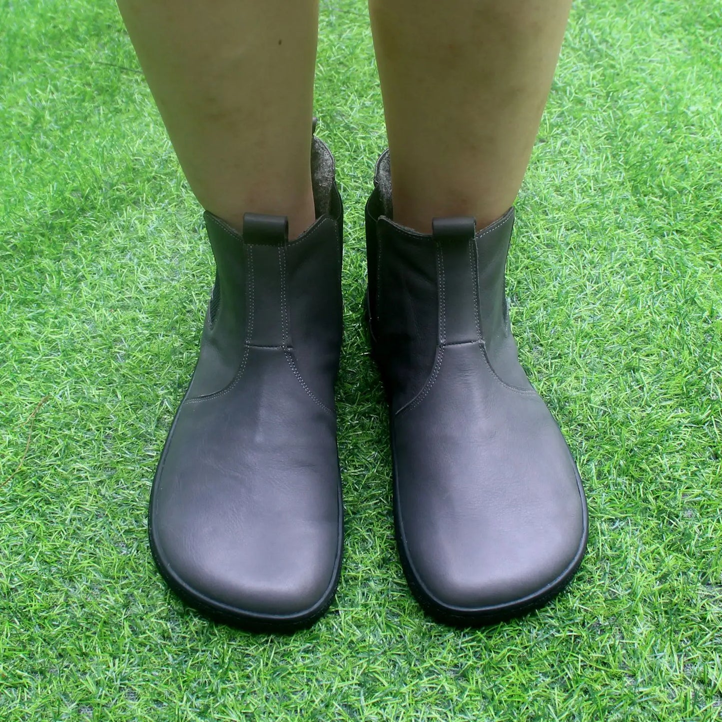 Barefoot Leather Boots With Wool Linning Inside For Women  man Zero Drop Wider Toes Box