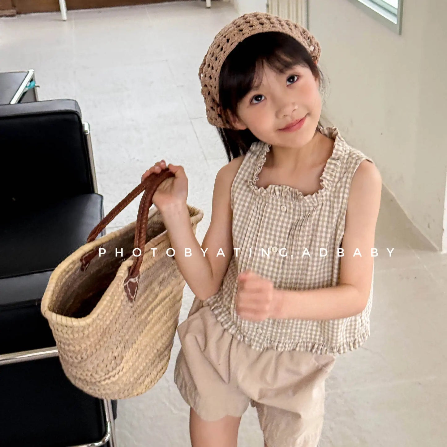 2025 Summer New Girls Sleeveless Lace Shirts Children Cotton Vest Baby Girls Blouse Solid Loose Princess Tops Kids Clothes