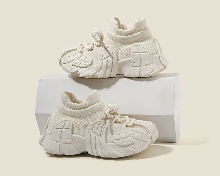 Kid Shoes Sneakers Fashion Knit Luxury Designer High Top Children Shoes Comfortable Casual Running Sports Tennis Shoes Boy Girls