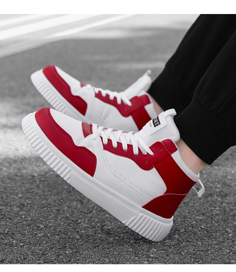 Classic High Top Men's Board Shoes Leather Casual Sports Lightweight Cosy Street Trend Walking Shoes for Men And Women