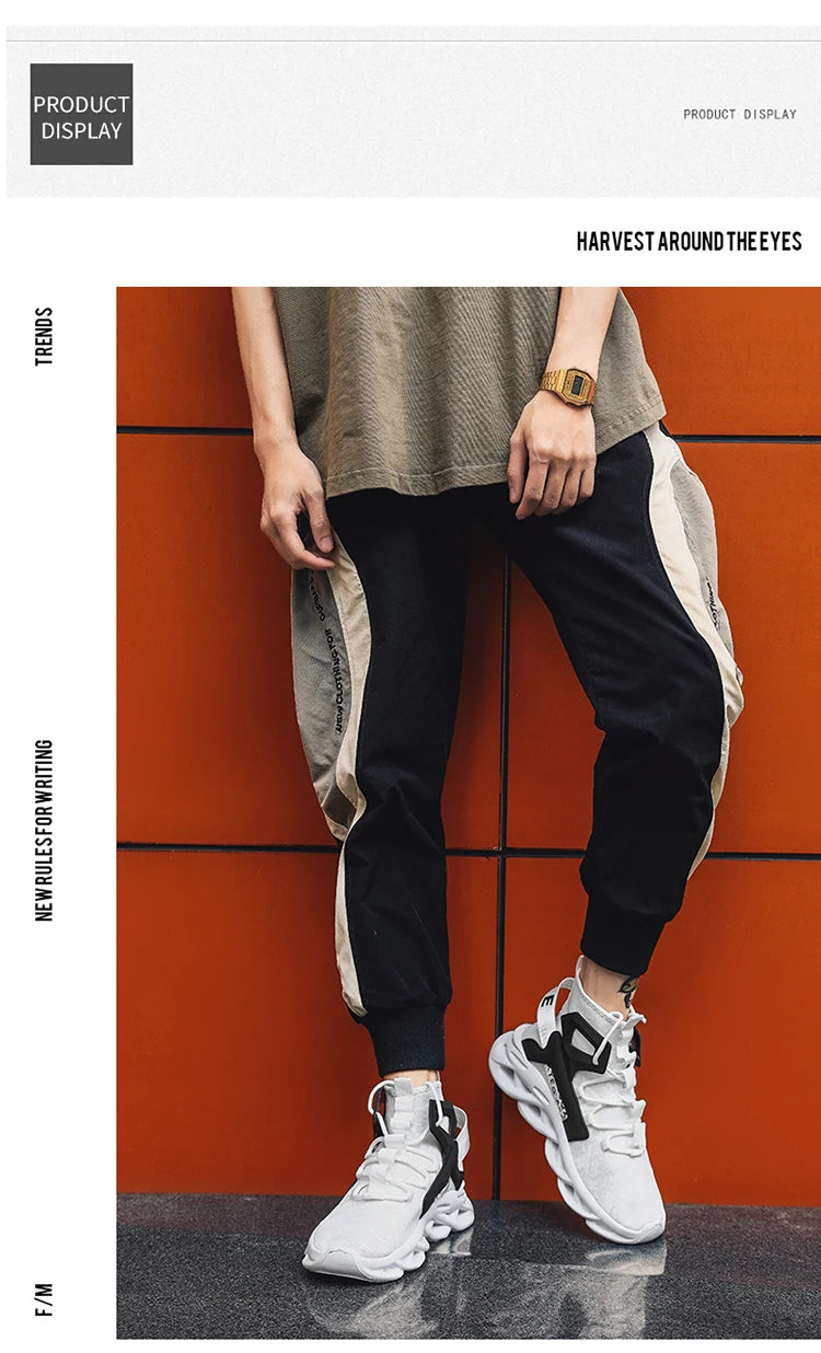 Men's high-top, large-sized casual sports shoes, anti-slip, breathable, woven mesh, loafers, running and tennis men's shoes