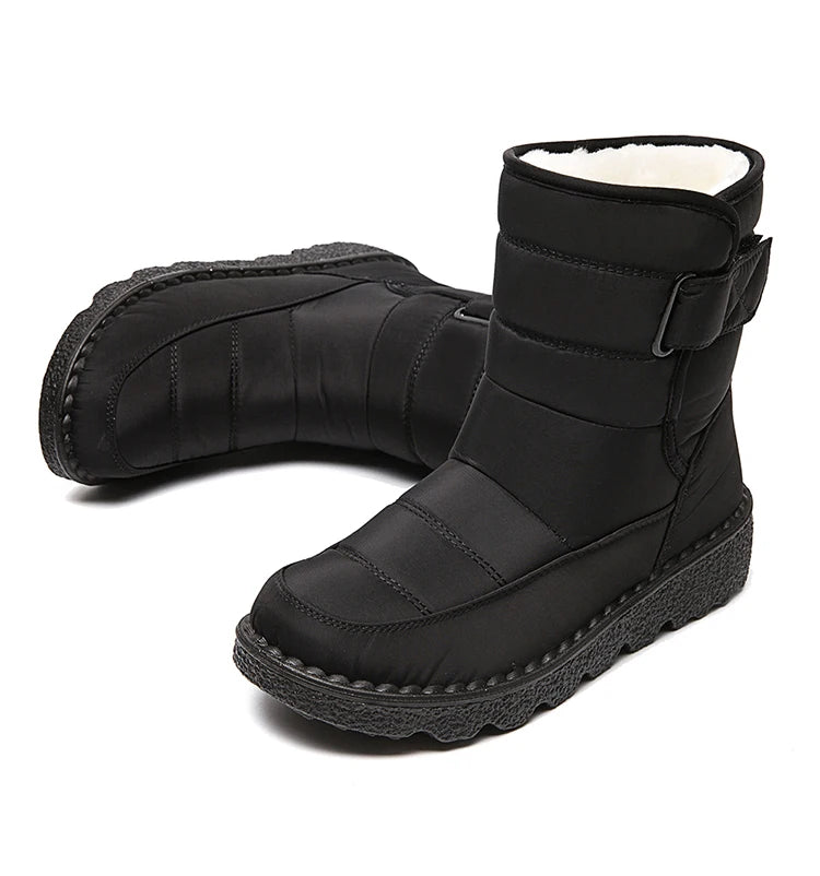 Boots Woman 2025 Winter Boots Women Low Heels Snow Boots With Fur Warm Footwear Winter Shoes Woman Luxury Middle Botas Mujer