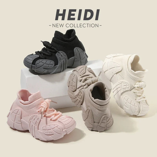 Kid Shoes Sneakers Fashion Knit Luxury Designer High Top Children Shoes Comfortable Casual Running Sports Tennis Shoes Boy Girls