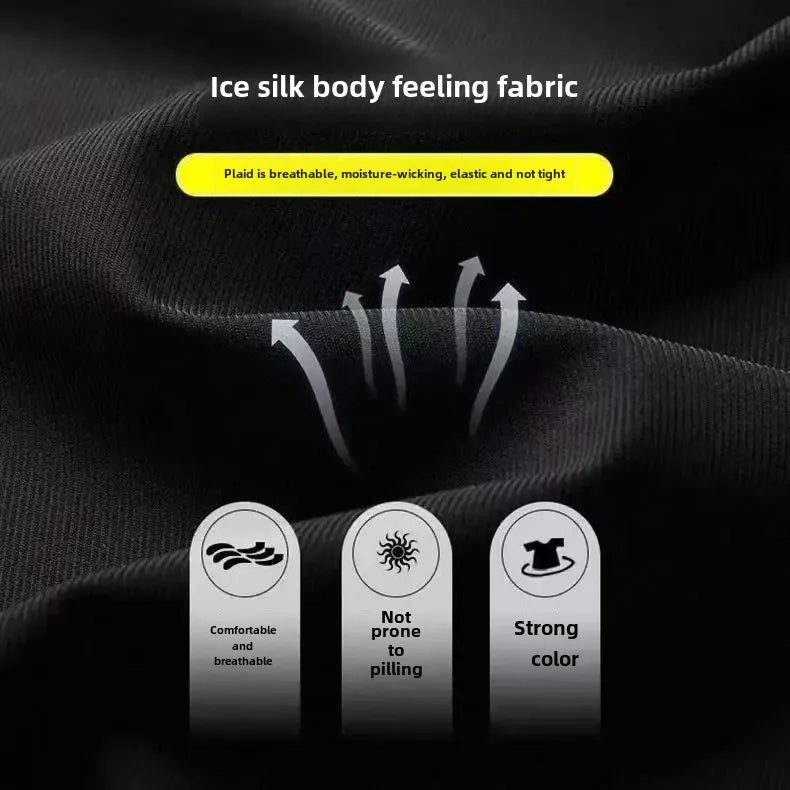 Summer Thin Casual Pants Quick Dry Loose-Fit Plus Size Straight-Leg Pants Elastic Wear-Resistant Sports Ice Silk Trousers For Me