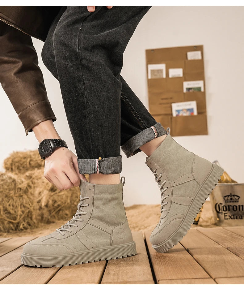 Boots Winter Mens Shoes Casual Cowboy Tactical Motorcycle Chelsea Ankle Work Leather Outdoor Designer Luxury Hiking