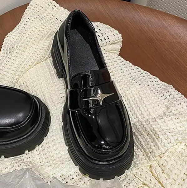 Women's Shoes Platform Round Toe British Style All-Match Oxfords Casual Female Sneakers Shallow Mouth Flats Autumn Loafers With