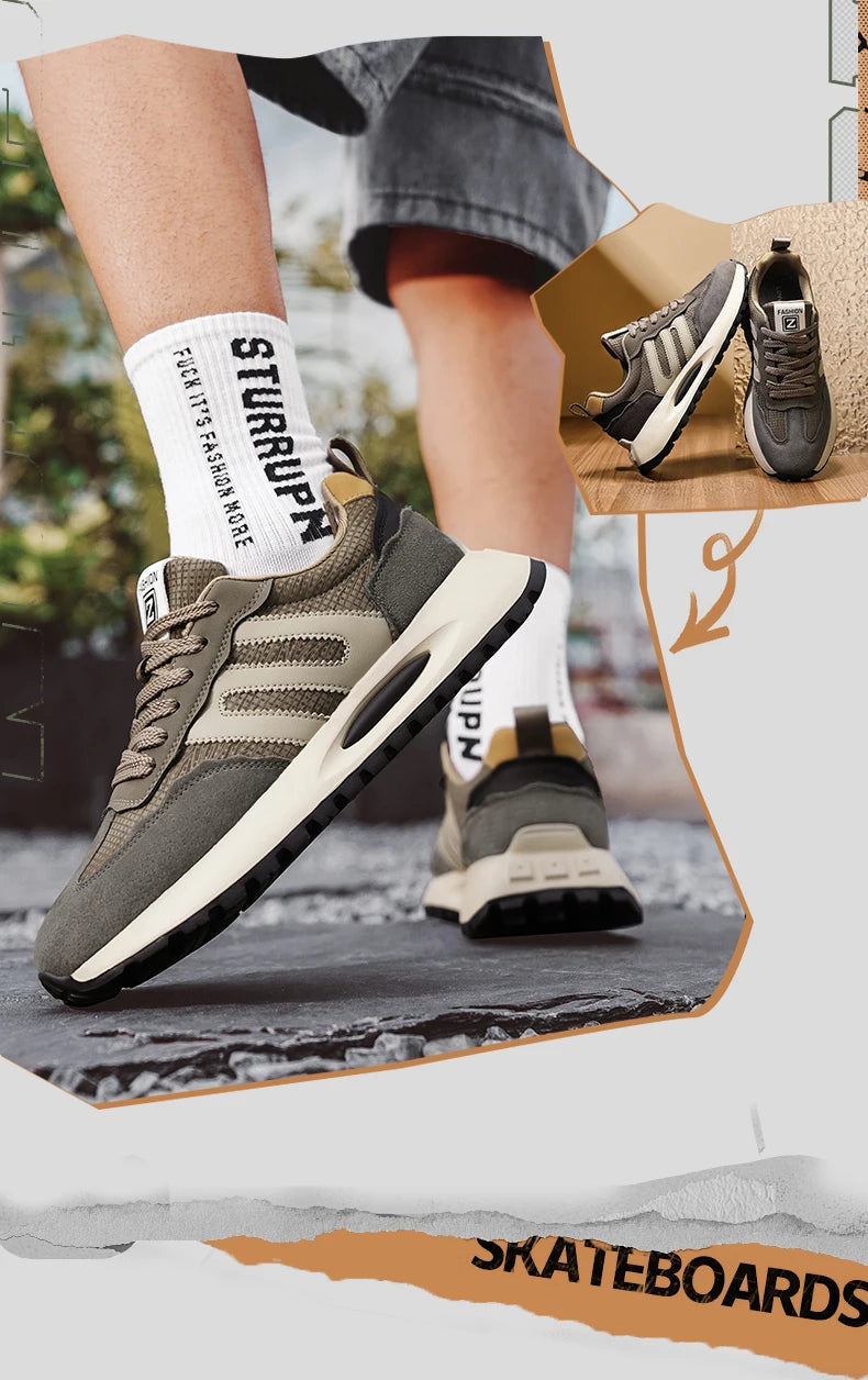Men's shoes with a high-end feel, 2025 new trendy brand, spring and autumn season, teenage student sports running shoes, stylish