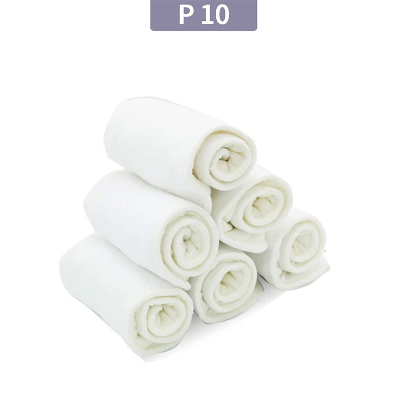 Elinfant 5/10pcs / Set 3 Layers Microfiber Cloth Diaper Nappy Insert Super Absorbent Reusable Washable 35×13.5 Cm Diaper Insert