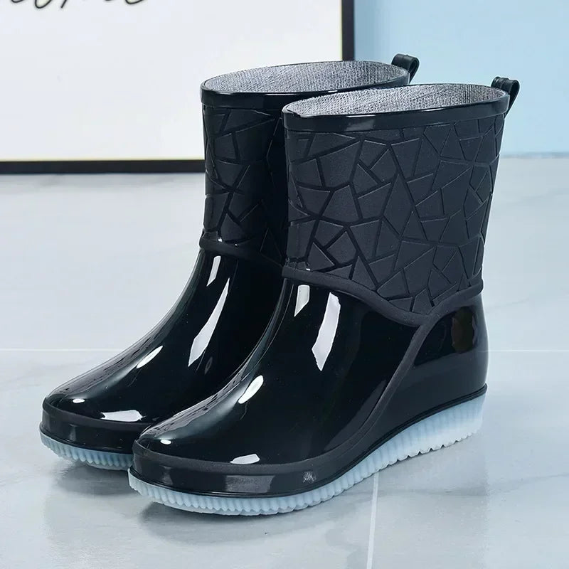 Botas Mujer 2023 Fashionable Women's Boots Outdoor Women's Rain Shoes New Anti-Slip Wear-Resistant Women's Waterproof Shoes