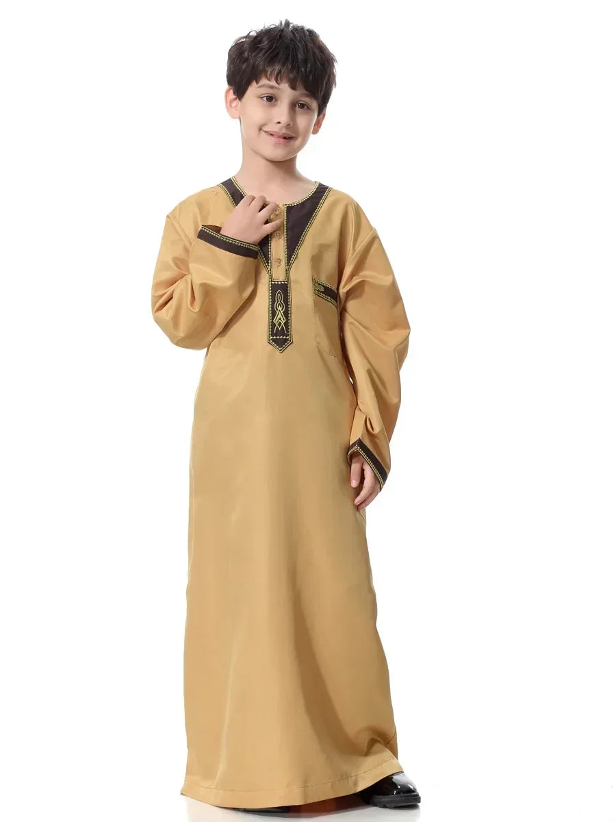 Eid Muslim Kids Abaya Jubba Thobe Dress Kimono Boy Thobe Thawb Caftan for Children Ramadan Long Robes Dress Dubai Arab 2026