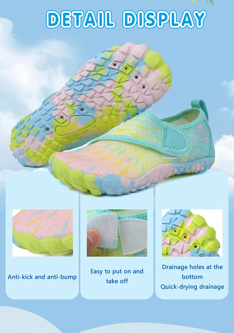 Kids Quick-Drying Shoes Anti Slip Wear-Resistant Cushioning Collision Prevention Soft Breathable Kids Quick-Drying Water Shoes
