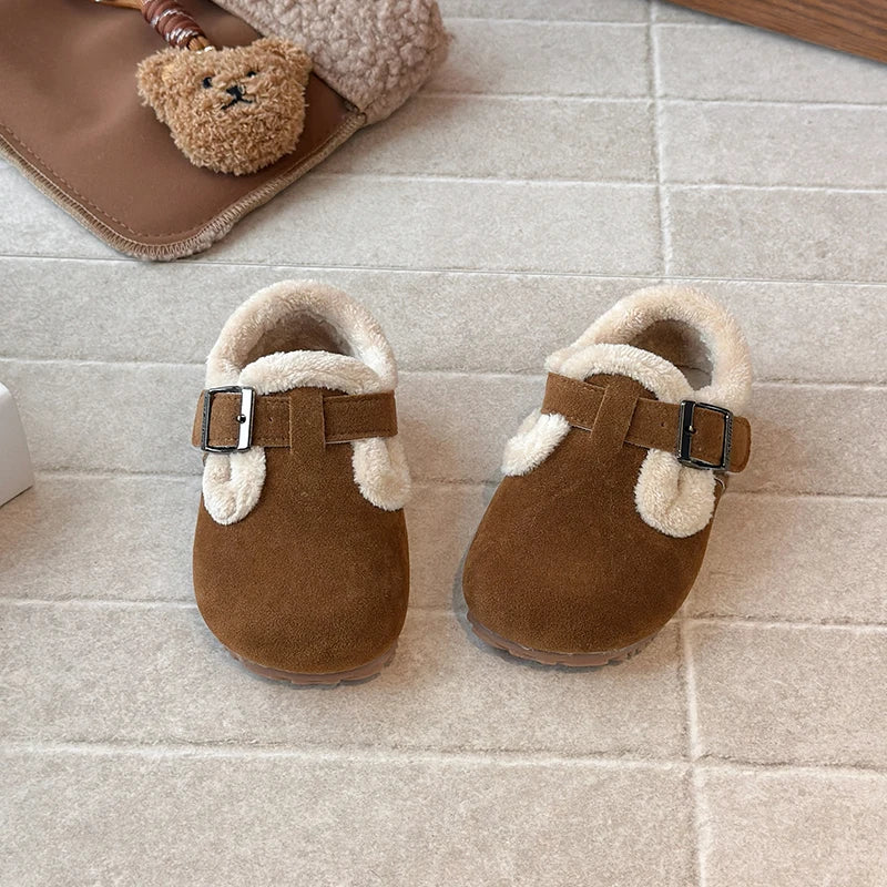 Children's Cotton Shoes Old Yellow Padded Thickened Boys Girls Bir Casual Shoes Khaki Soft Non-slip Kids ken Fashion Boots