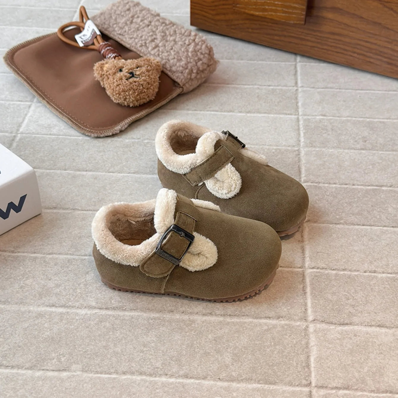 Children's Cotton Shoes Old Yellow Padded Thickened Boys Girls Bir Casual Shoes Khaki Soft Non-slip Kids ken Fashion Boots