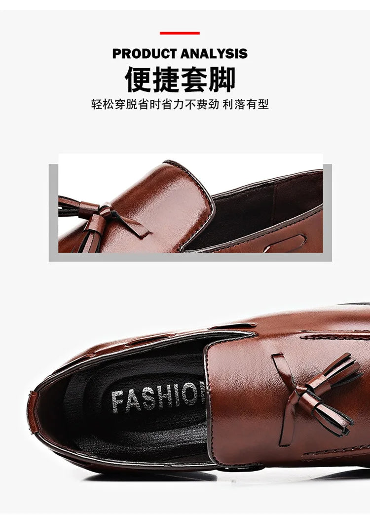 Mens Dress Shoe Fashion Male Loafers Business Wedding Shoe Men Black Elegant Classic Man Formal Leather Social Men's Lofer