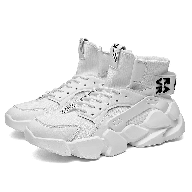 Shoes for Men New High-top Beige Men Sneakers Chunky Men Shoes Heighten Fashion Casual Plus Size Damping Tennis Shoes Zapatillas