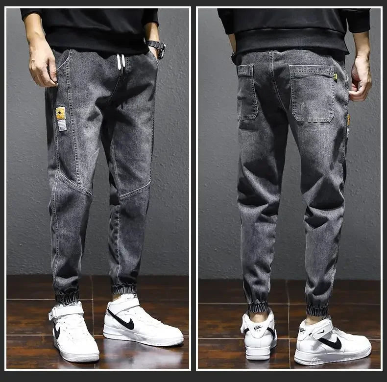 2023New Men's jeans Winter Fleece Jeans Thick Warm Denim Pants Men Streetwear Black Joggers Harem Jean Thermal Trousers