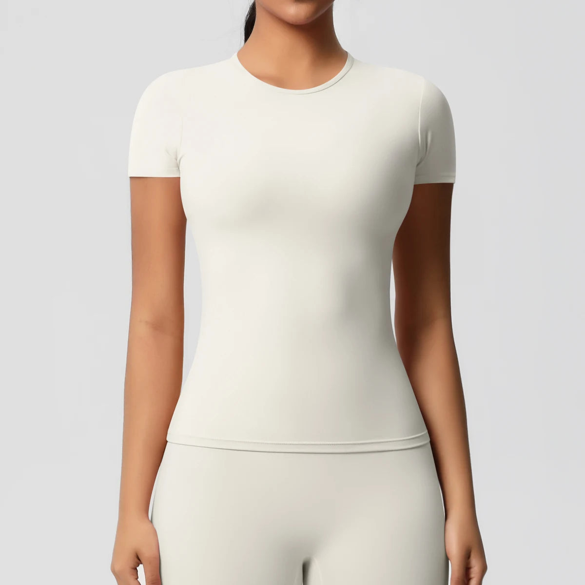 Workout Dry Fit Breathable High Elastic Sports Top Gym Fitness Wear T-shirt Women Casual Outdoor Top