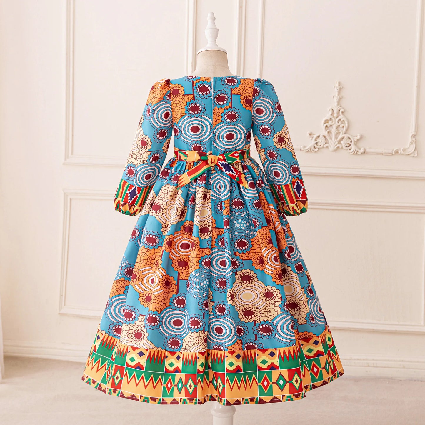 Muslim Ramadan Prayer Gowns Party Girls Dress Long Sleeve Robe Arabic Dubai Abaya Girls Dresses Eid Child Holiday Prom Costumes