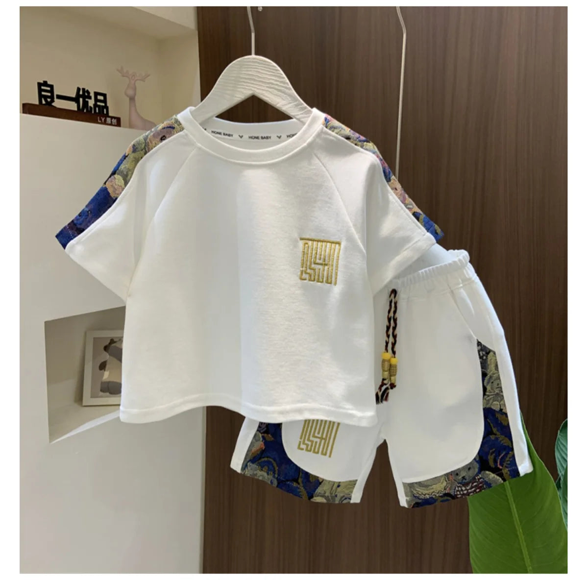 Children's Summer Set 2025 New Boys' Baby Cool Handsome Short sleeved T-shirt Shorts Two piece Set