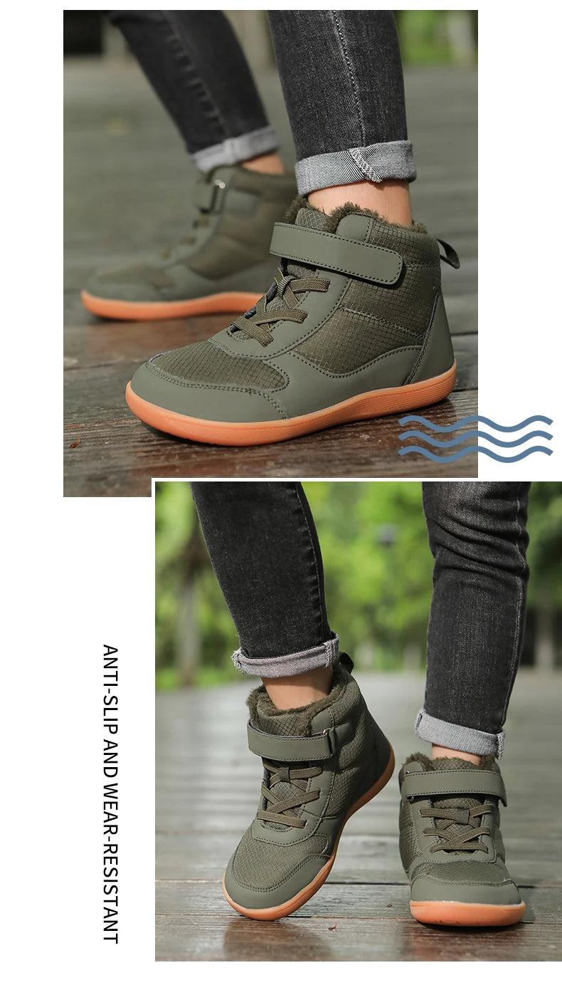 Kids Barefoot Snow Boots Winter Warm Boots for Girls Boys Outdoor Walking Non-slip Children's Shoes Girls' Boy Shoes Sneakers