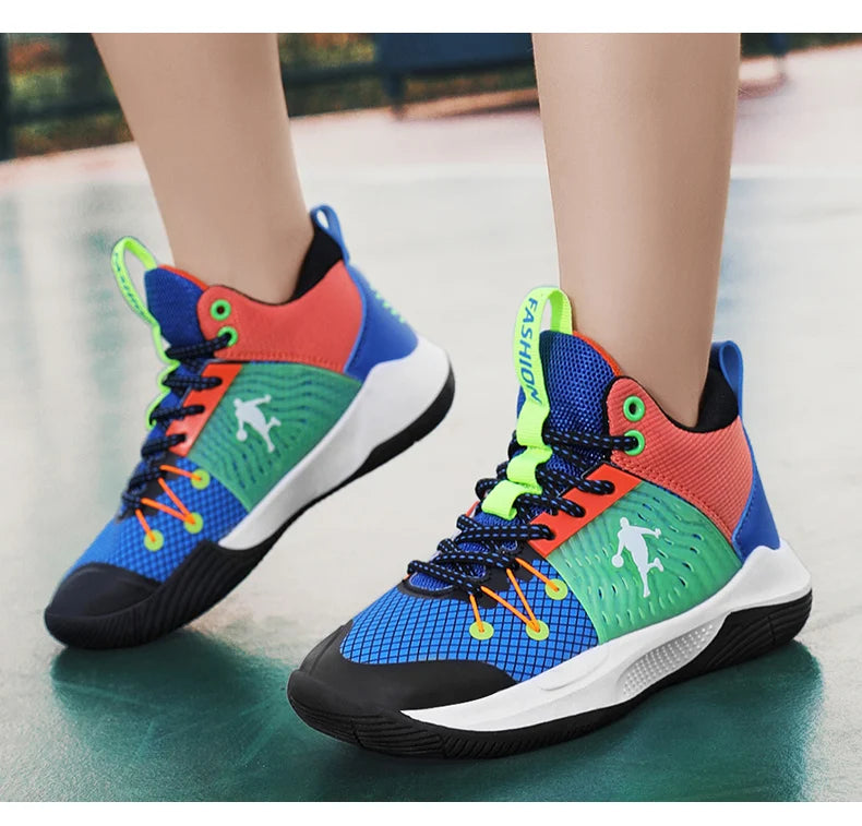 Brand Basketball Shoes For Kids Sneakers Non-Slip Cushion Boys Basketball Sneakers Sports Shoes Comfortable Children's Sneakers