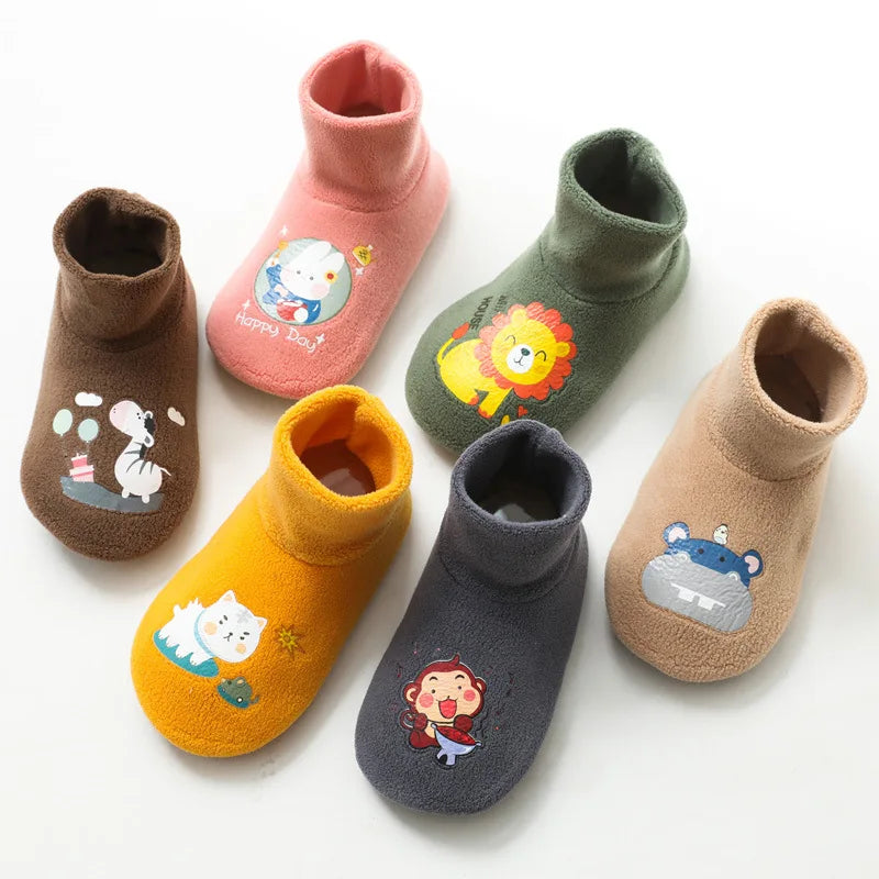 Baby Socks Shoes Infant Cute Cartoon Kids Boy Shoes Soft Rubber Sole Child Floor Sneaker BeBe Booties Toddler Girls First Walker
