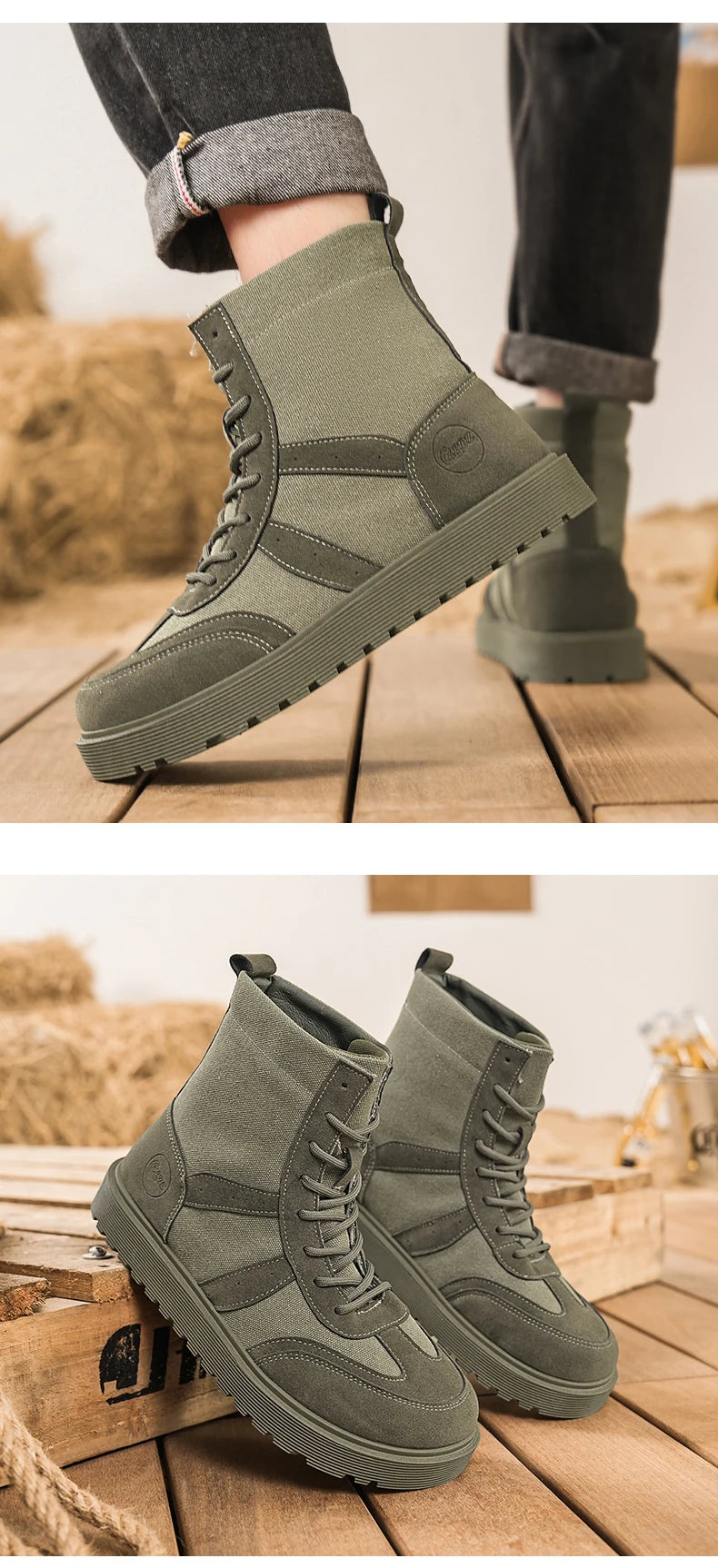 Boots Winter Mens Shoes Casual Cowboy Tactical Motorcycle Chelsea Ankle Work Leather Outdoor Designer Luxury Hiking