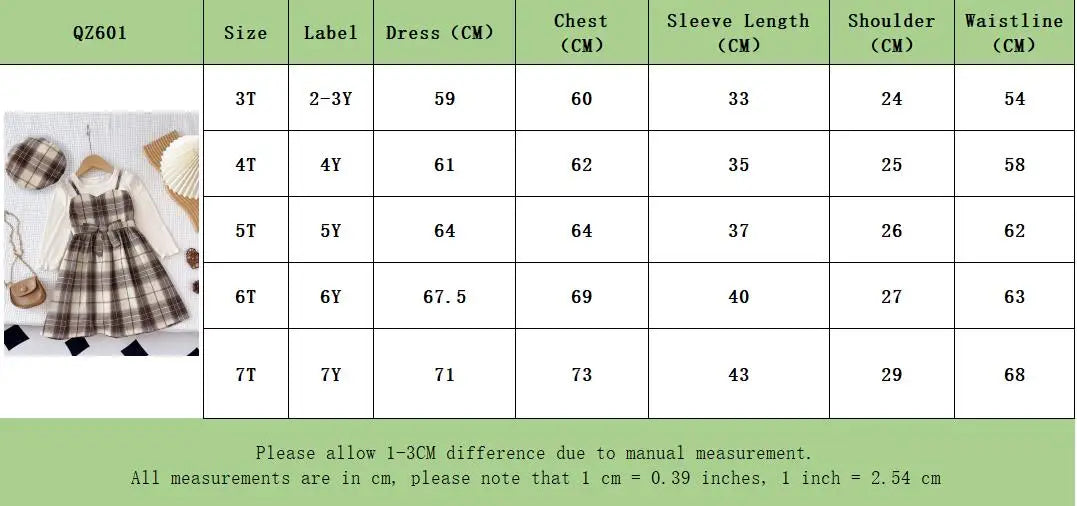 Korean Version Long Sleeved Shirt Fake Two-piece with Belt+Print Hat Outfits 3-7 Years Old Autumn New Plaid Girls Casual Dresses